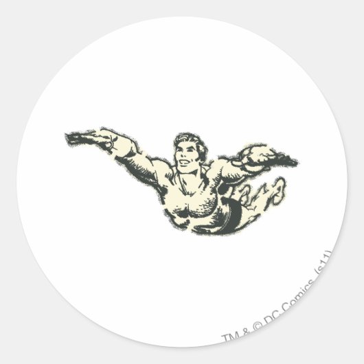 Sticker Rond Aquaman Soars BW (Devant)