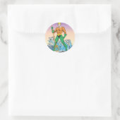 Sticker Rond Aquaman Stand Avec Spear (Sac)
