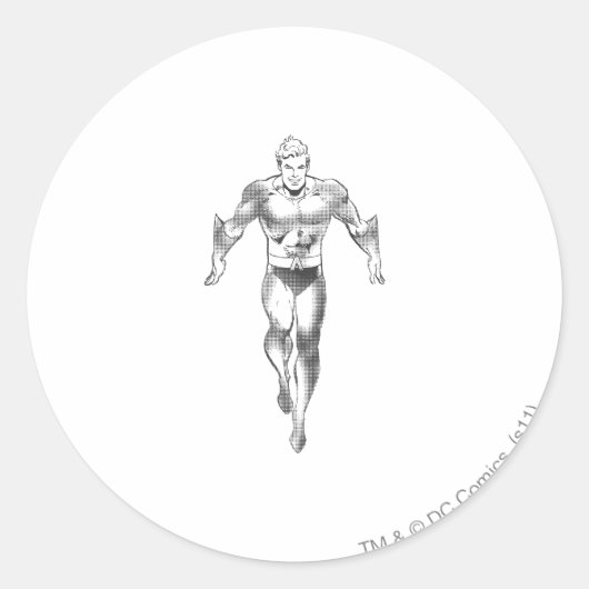 Sticker Rond Aquaman tourne BW (Devant)