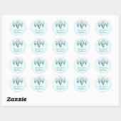 Sticker Rond Aquamarine Baby shower Dreamcatcher (Feuille)