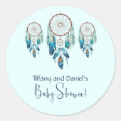 Sticker Rond Aquamarine Baby shower Dreamcatcher (Devant)