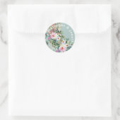 Sticker Rond Aquamarine Chic Floral Aquarelle Luxuriante (Sac)