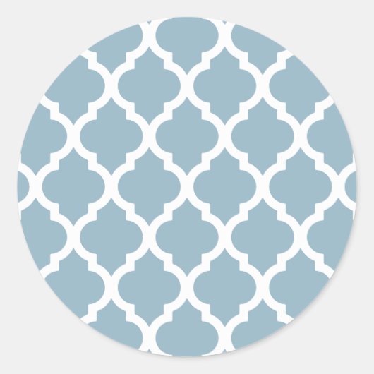 Sticker Rond Aquamarine Moroccan Tile Trellis (Devant)