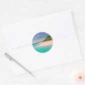 Sticker Rond Aquamarine Ocean Tropical Beach Scenic (Enveloppe)
