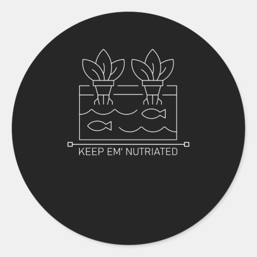Sticker Rond Aquaponics Garden Rearing Plants (Devant)