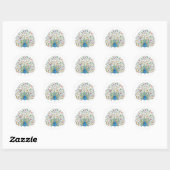 Sticker Rond Aquarelle (Feuille)