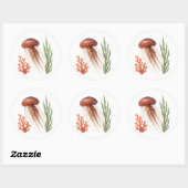 Sticker Rond Aquarelle (Feuille)