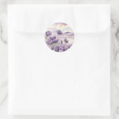 Sticker Rond Aquarelle à fleurs violettes Dreamy (Sac)