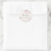 Sticker Rond Aquarelle Abstraite Blush Floral Business Merci (Sac)
