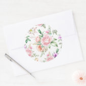 Sticker Rond Aquarelle Abstraite florale pour femmes Backgro (Enveloppe)