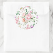 Sticker Rond Aquarelle Abstraite florale pour femmes Backgro (Sac)