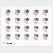 Sticker Rond aquarelle Abstraite formes abstraites ajouter un n (Feuille)