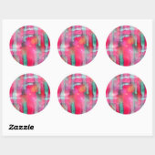Sticker Rond Aquarelle abstraite peinte (Feuille)
