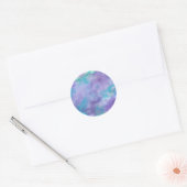 Sticker Rond Aquarelle Abstraite Turquoise violette (Enveloppe)