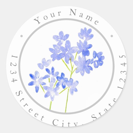 Sticker Rond Aquarelle Agapanthus (Devant)