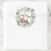 Sticker Rond Aquarelle Agneau de Pâques Personnalisé (Sac)