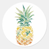 Sticker Rond Aquarelle ananas (Devant)