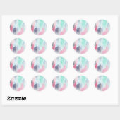 Sticker Rond Aquarelle apaisante (Feuille)