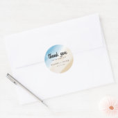 Sticker Rond Aquarelle Aqua Blue sur le Mariage de mer (Enveloppe)