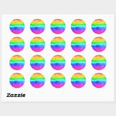 Sticker Rond Aquarelle arc-en-ciel (Feuille)