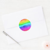 Sticker Rond Aquarelle arc-en-ciel (Enveloppe)