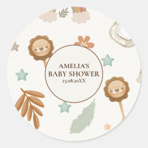Sticker Rond Aquarelle arc-en-ciel Boho Sexe Baby shower neutre