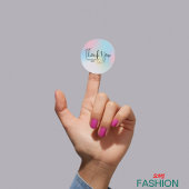 Sticker Rond Aquarelle arc-en-ciel Merci de mariage élégant