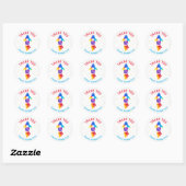 Sticker Rond Aquarelle arc-en-ciel Rocket Espace extra-atmosphé (Feuille)