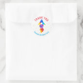 Sticker Rond Aquarelle arc-en-ciel Rocket Espace extra-atmosphé (Sac)