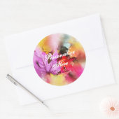 Sticker Rond Aquarelle automne feuille d'érable pastel automne (Enveloppe)