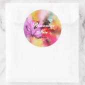 Sticker Rond Aquarelle automne feuille d'érable pastel automne (Sac)