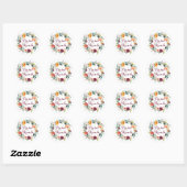 Sticker Rond Aquarelle Automne Floral Wreath Bridal Brunch (Feuille)