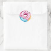 Sticker Rond Aquarelle avec glace et arrosage sur blanc (Sac)