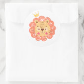Sticker Rond Aquarelle Baby shower Lion mou (Sac)