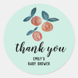 Sticker Rond Aquarelle baby shower pêche faveurs