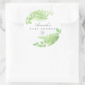 Sticker Rond Aquarelle Baby shower verdoyant (Sac)