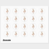 Sticker Rond Aquarelle Ballerina Bunny Danser Tan Rose (Feuille)