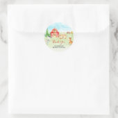 Sticker Rond Aquarelle Barnyard et animaux de ferme Merci (Sac)