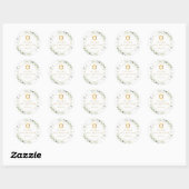 Sticker Rond Aquarelle Bat Bar Mitzvah (Feuille)