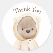 Sticker Rond Aquarelle Bear Cute Aquarelle Baby shower simple M (Devant)