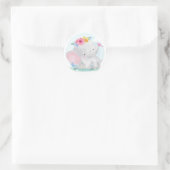 Sticker Rond Aquarelle bébé éléphant (Sac)