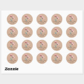 Sticker Rond Aquarelle Beige Peachy Mariage (Feuille)