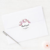 Sticker Rond Aquarelle beignets roses merci (Enveloppe)