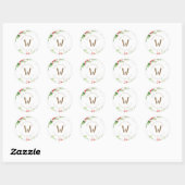Sticker Rond Aquarelle Berries d'hiver et verdure (Feuille)