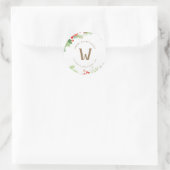 Sticker Rond Aquarelle Berries d'hiver et verdure (Sac)