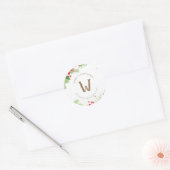 Sticker Rond Aquarelle Berries d'hiver et verdure (Enveloppe)