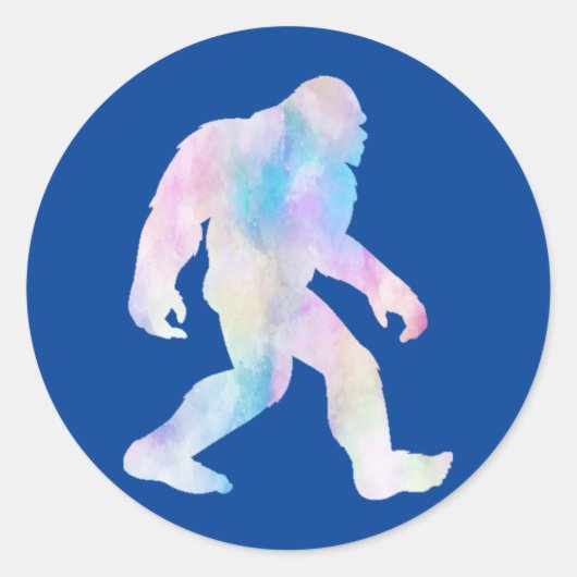Sticker Rond Aquarelle Bigfoot (Devant)