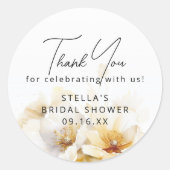 Sticker Rond Aquarelle Blanc Dieu Fleur Fête des mariées (Devant)