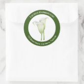 Sticker Rond Aquarelle blanche Calla Lily Cercle d'illustration (Sac)