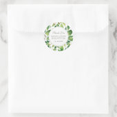 Sticker Rond Aquarelle blanche des pivoines et de la feuille |  (Sac)